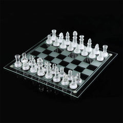 Ziphia Elegant 10-Inch Glass Chess Set board showcases premium glass contrast for stylish play.