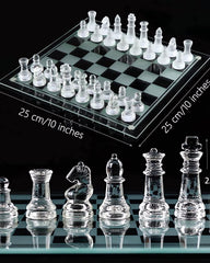 Ziphia Elegant 10-Inch Glass Chess Set pieces emphasize weighted feel for smooth moves.
