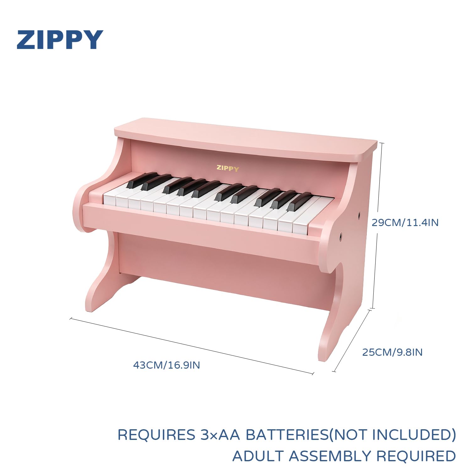 ZIPPY color-coded keyboard stickers aid intuitive learning and practice.