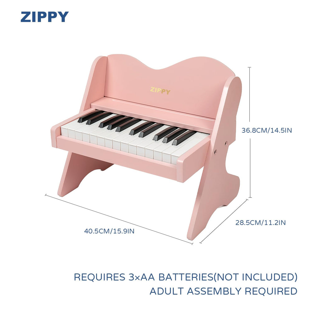 ZIPPY piano with color-coded stickers to help kids learn notes and play.