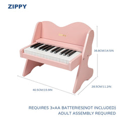 ZIPPY piano with color-coded stickers to help kids learn notes and play.