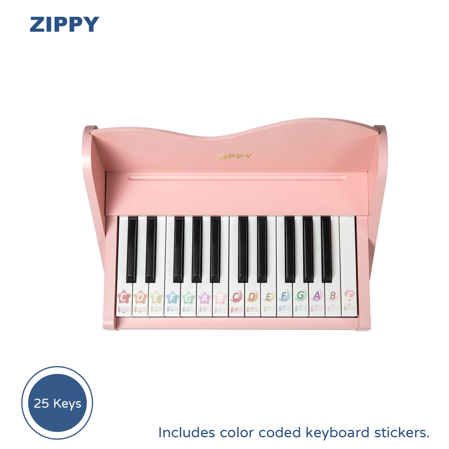 ZIPPY piano with volume control supports quiet practice.