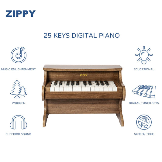 ZIPPY piano assembly kit shown for sturdy, simple setup.