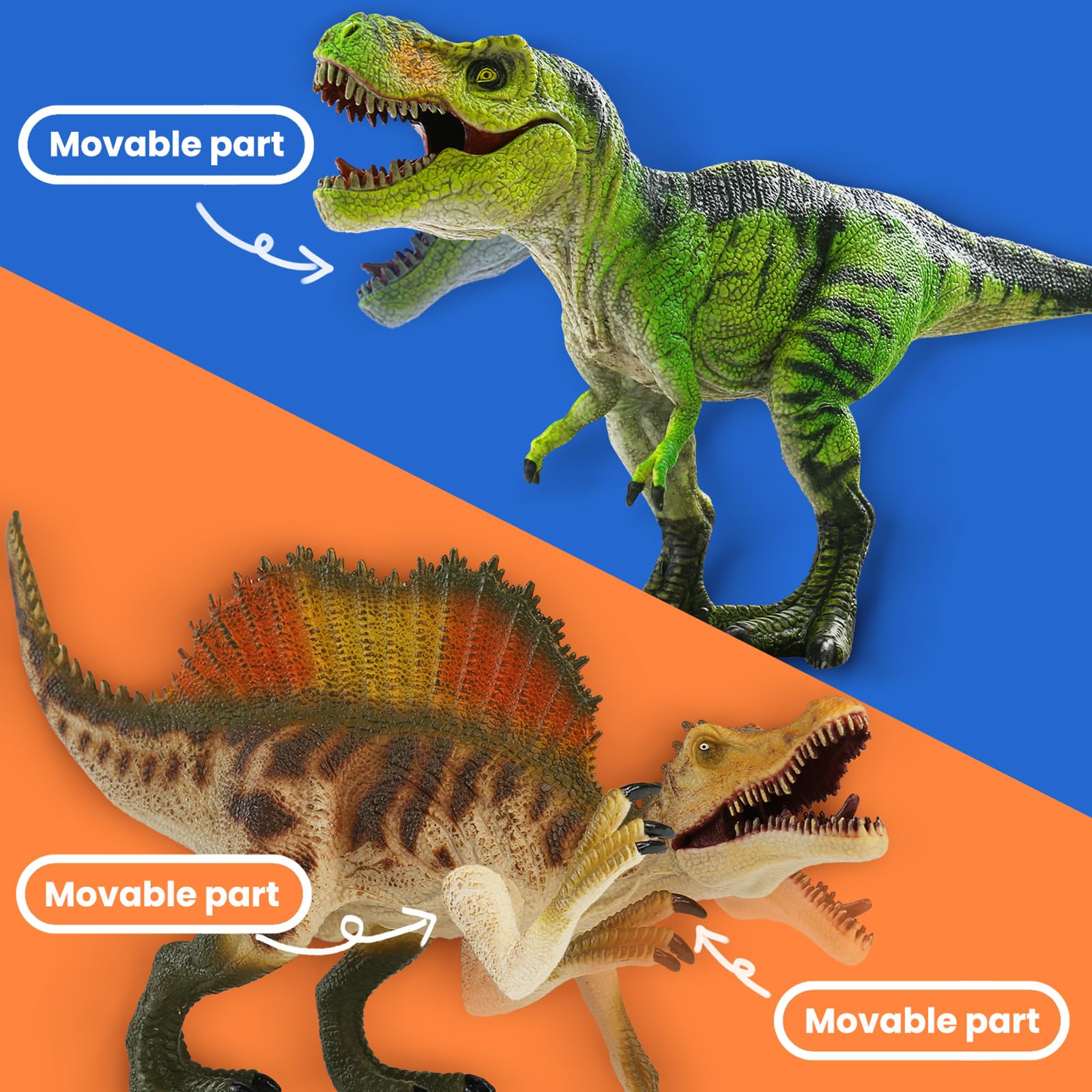 Zippytots Kids-at-play scene with jumbo dinos on classroom shelf.