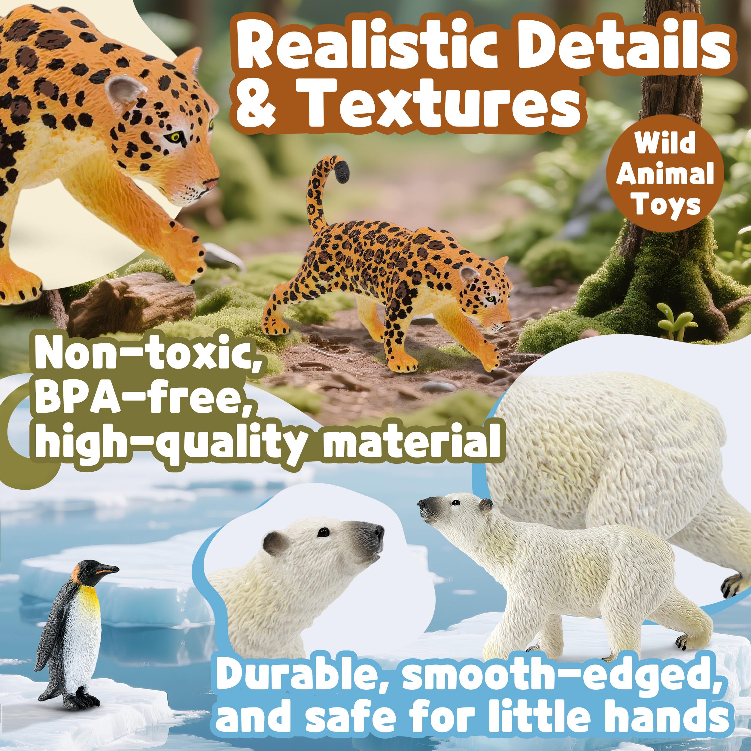 Zippytots leopard figure for vibrant colors and dramatic pretend play