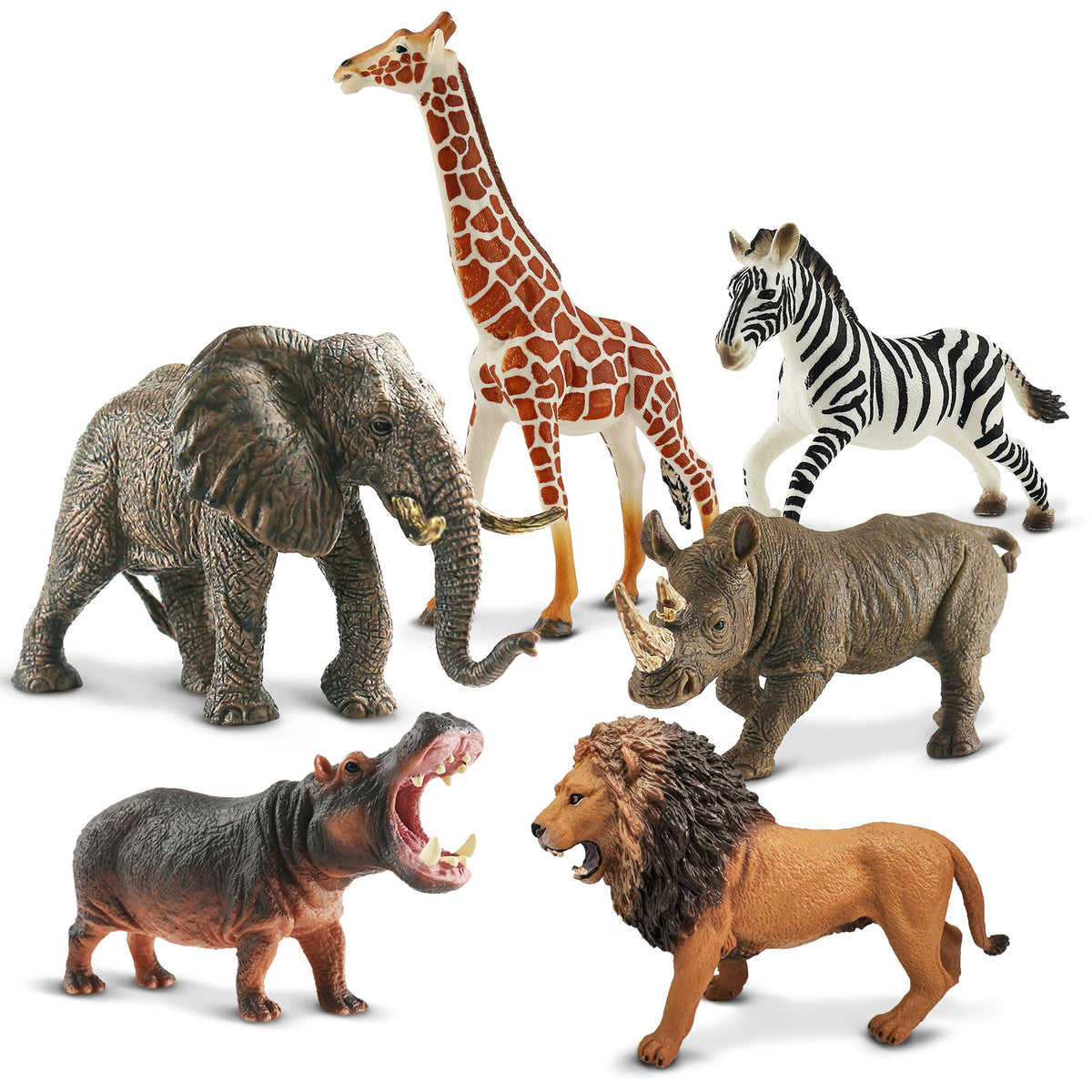 Zippytots safari elephant figure with lifelike coloring for imaginative play