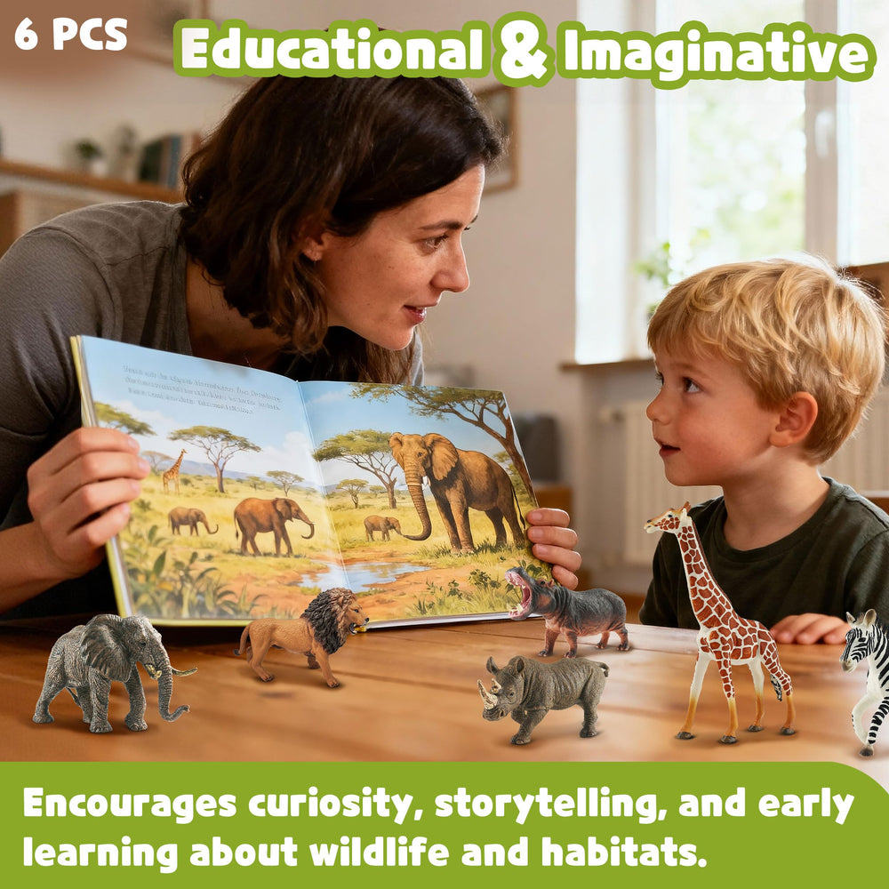 Zippytots safari lifestyle photo of kids playing with the figures
