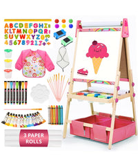 ZippyZebra art easel wooden stand boosts kids’ creativity and focus.