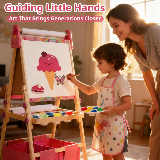 ZippyZebra magnetic whiteboard and chalkboard offer versatile learning surfaces.