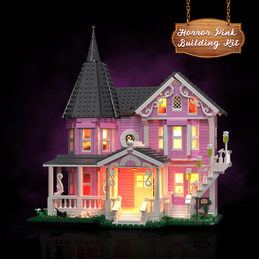 ZIQILIGHTING Pink Palace three-story structure showcases scale for imaginative play.
