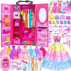 ZITA ELEMENT 11.5-inch doll wardrobe suitcase keeps outfits organized for travel