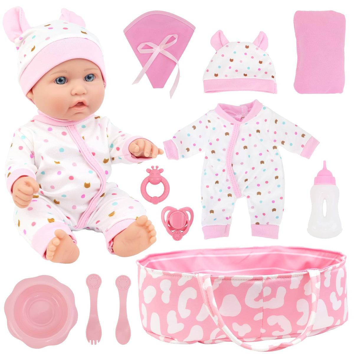 ZITA ELEMENT 12-inch baby doll with accessories for nurturing role-play