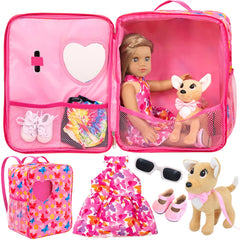 ZITA ELEMENT 18-inch doll backpack with butterfly design for portable play and storage