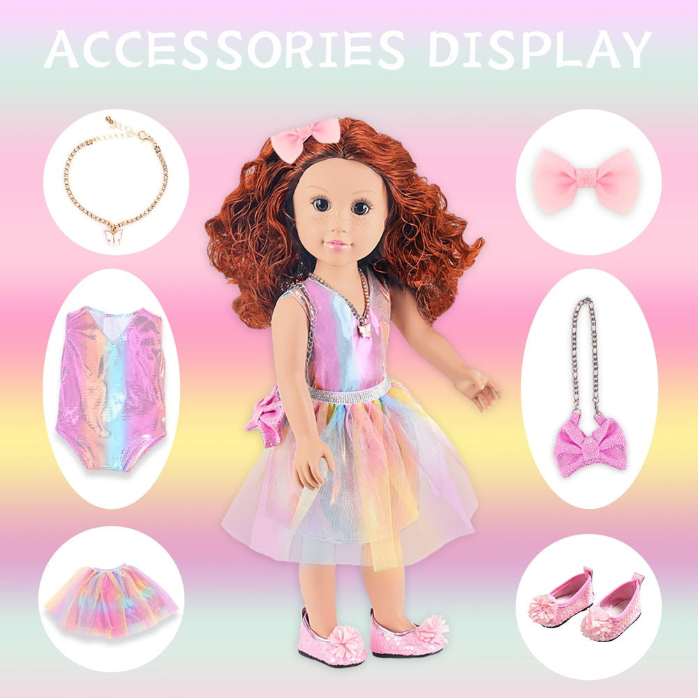ZITA ELEMENT 18-inch doll with Bow Bag for pretend shopping and role-play.