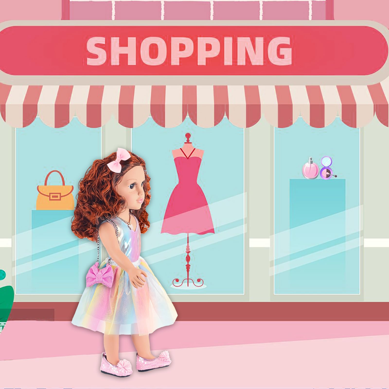 ZITA ELEMENT 18-inch doll Poseable body enables lifelike posing and play.