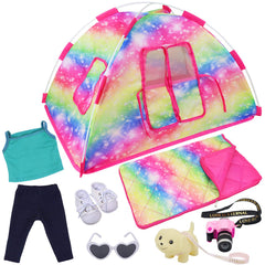ZITA ELEMENT 18in doll camping tent for imaginative play and on-the-go adventures