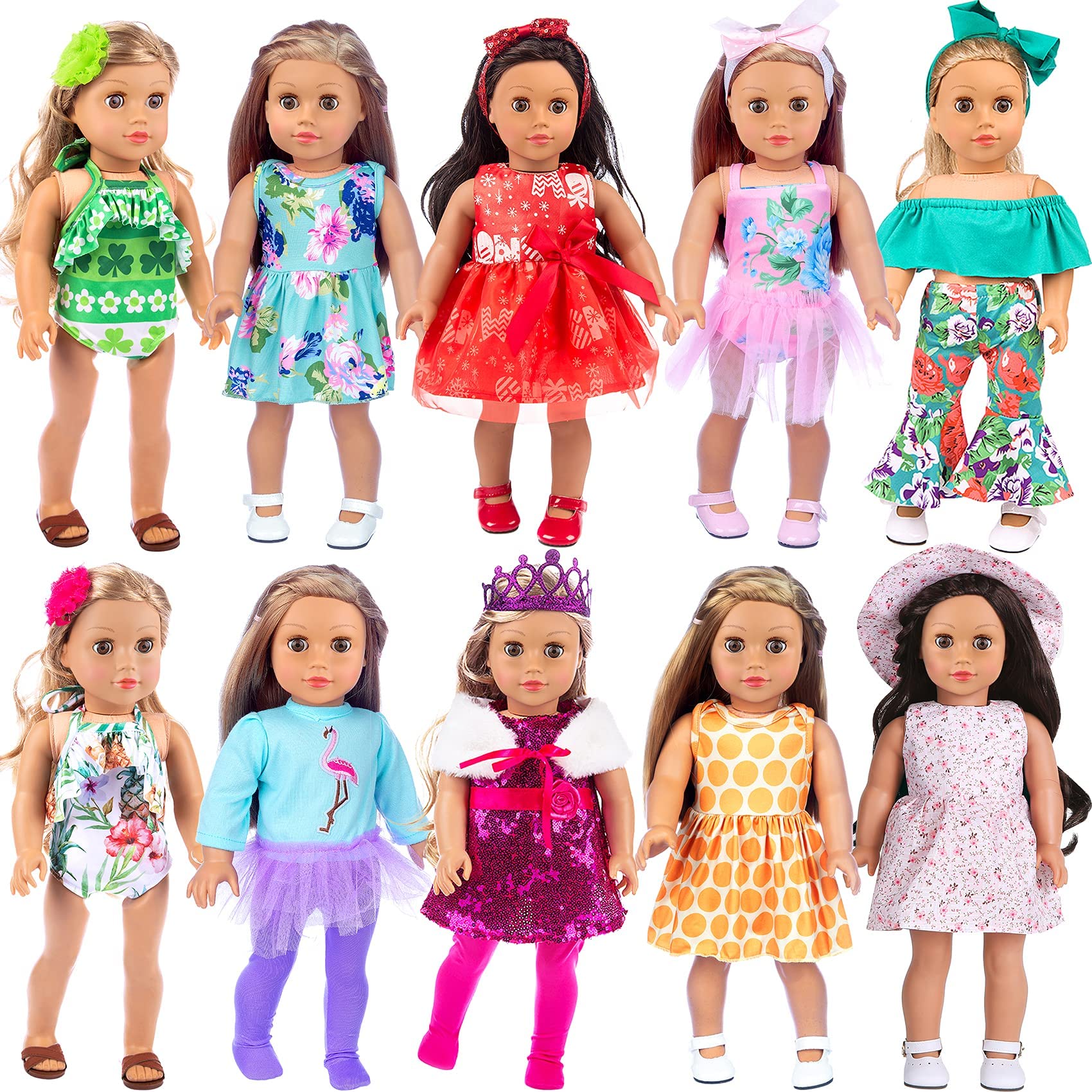ZITA ELEMENT 18-inch doll clothes set dress options for imaginative play.
