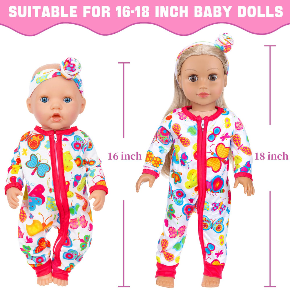 ZITA ELEMENT purple flamingo cake jumpsuit for 14-18 inch dolls, standout style.