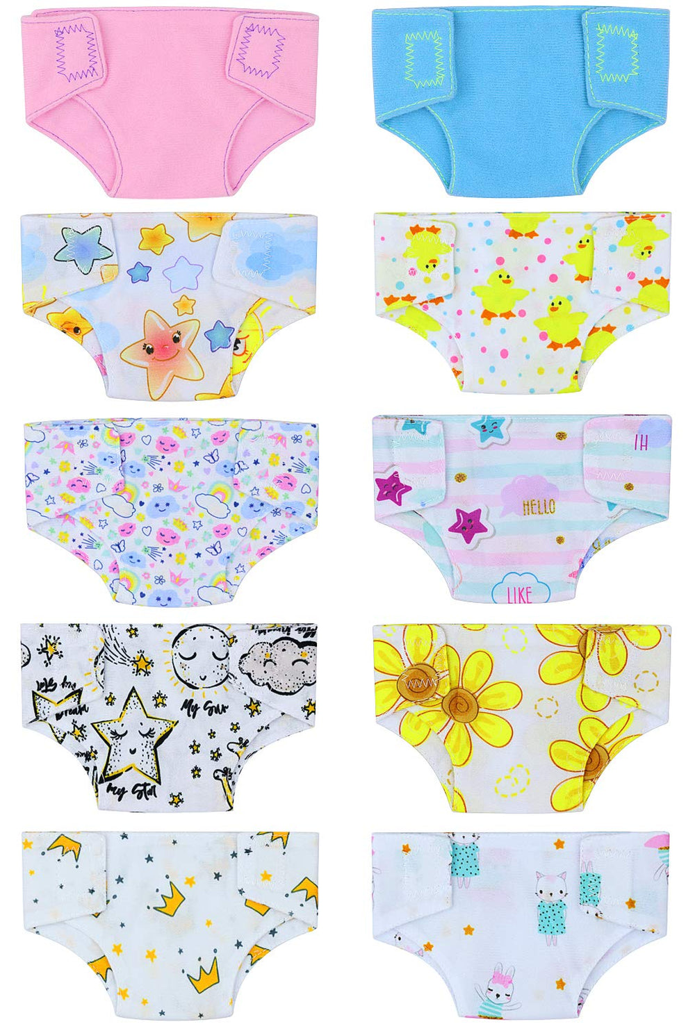 ZITA ELEMENT doll diaper pack for 14-16 inch dolls ready for dress-up and play