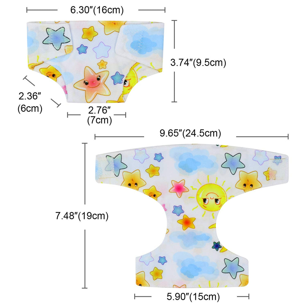 ZITA ELEMENT doll diapers with soft touch fabric and secure closures for little hands