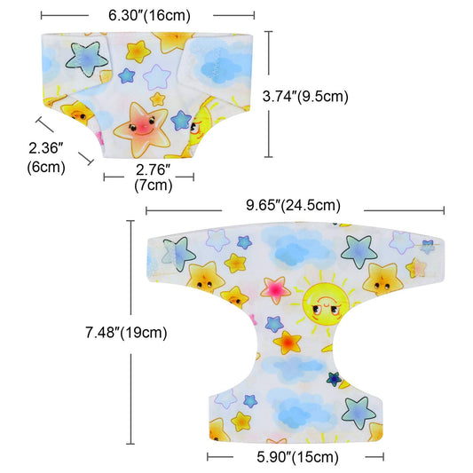ZITA ELEMENT doll diapers with soft touch fabric and secure closures for little hands