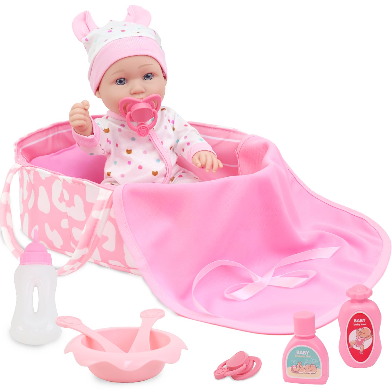 Zita Element bath and feed accessories with bottle and towel