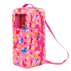 ZITA ELEMENT butterfly-pattern doll carrier exterior for easy travel with 14.5-inch dolls