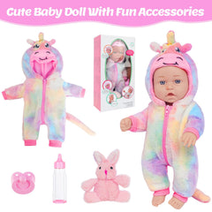 ZITA ELEMENT doll with feeding bottle accessory for realistic care scenes