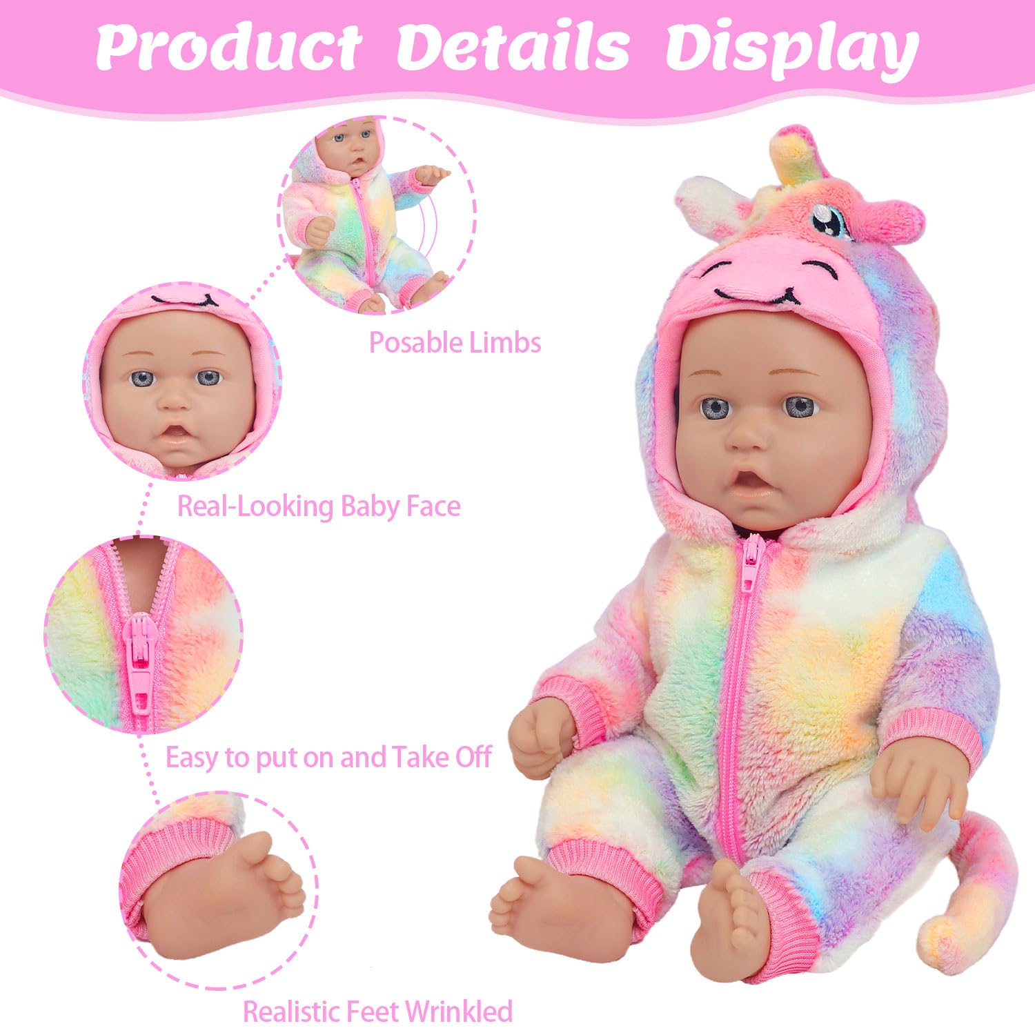 ZITA ELEMENT doll with pacifier accessory for nurturing play