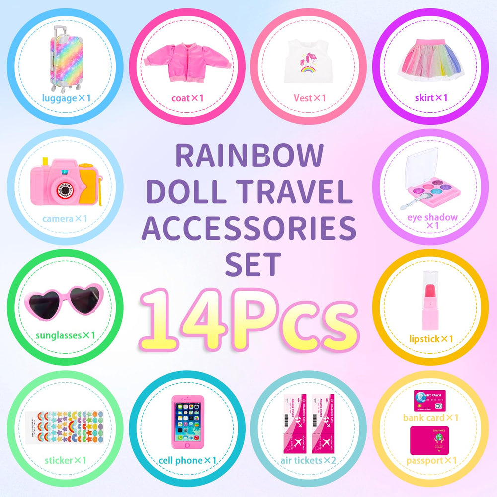 Zita Element rainbow saree enhances bold doll fashion for creative adventures.