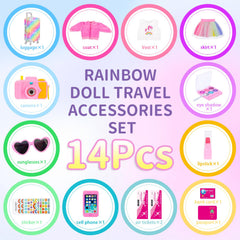 Zita Element rainbow saree enhances bold doll fashion for creative adventures.