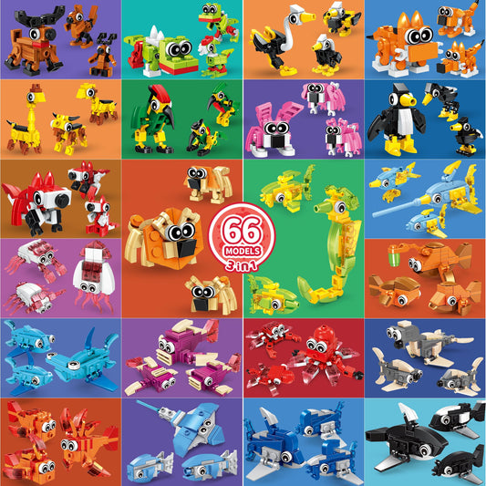 Zitetbolo 3-in-1 animal models with simple instructions for creativity.