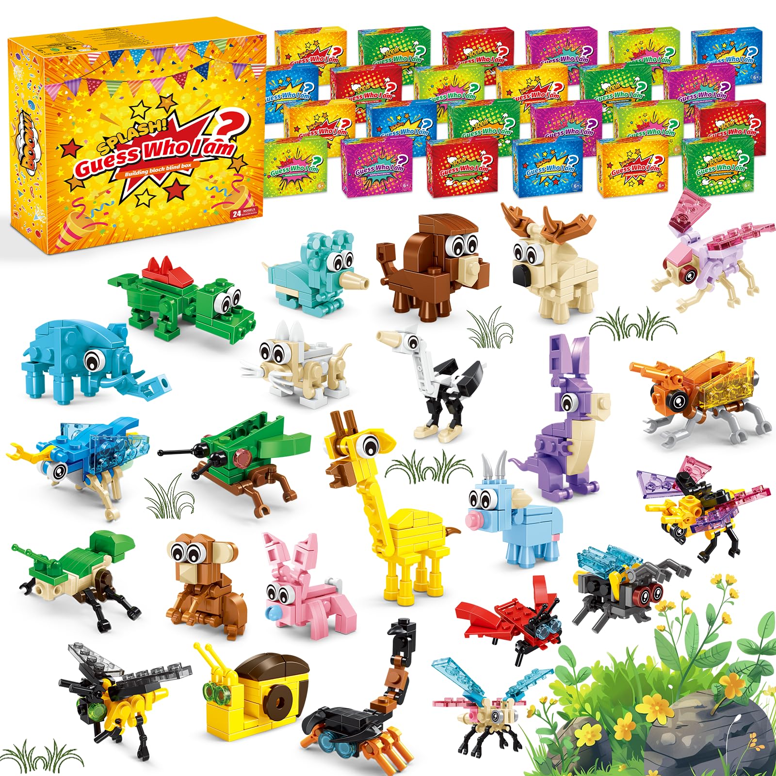 Zitetbolo animal building blocks 24-pack for engaging party favors and creative play