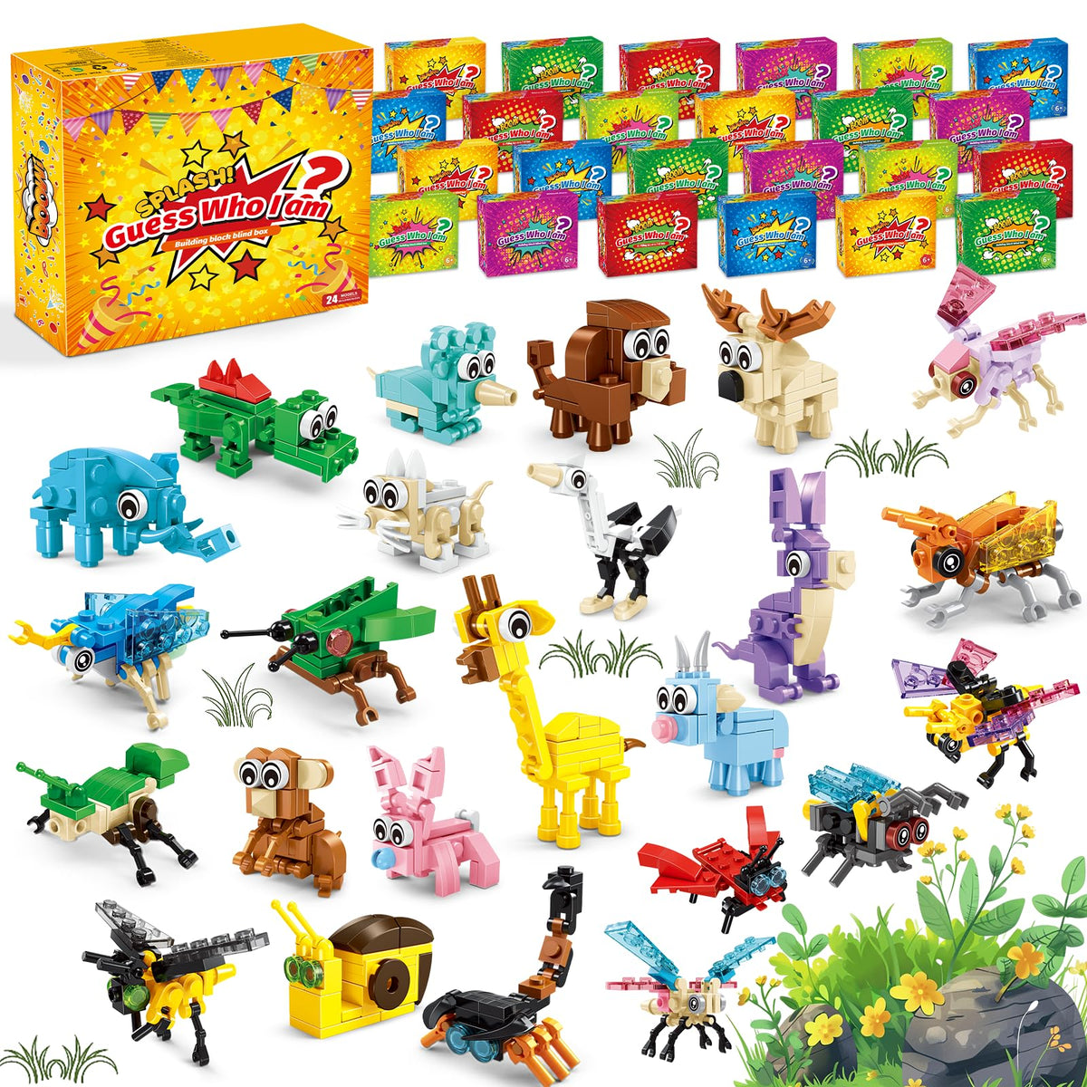 Zitetbolo animal building blocks 24-pack for engaging party favors and creative play