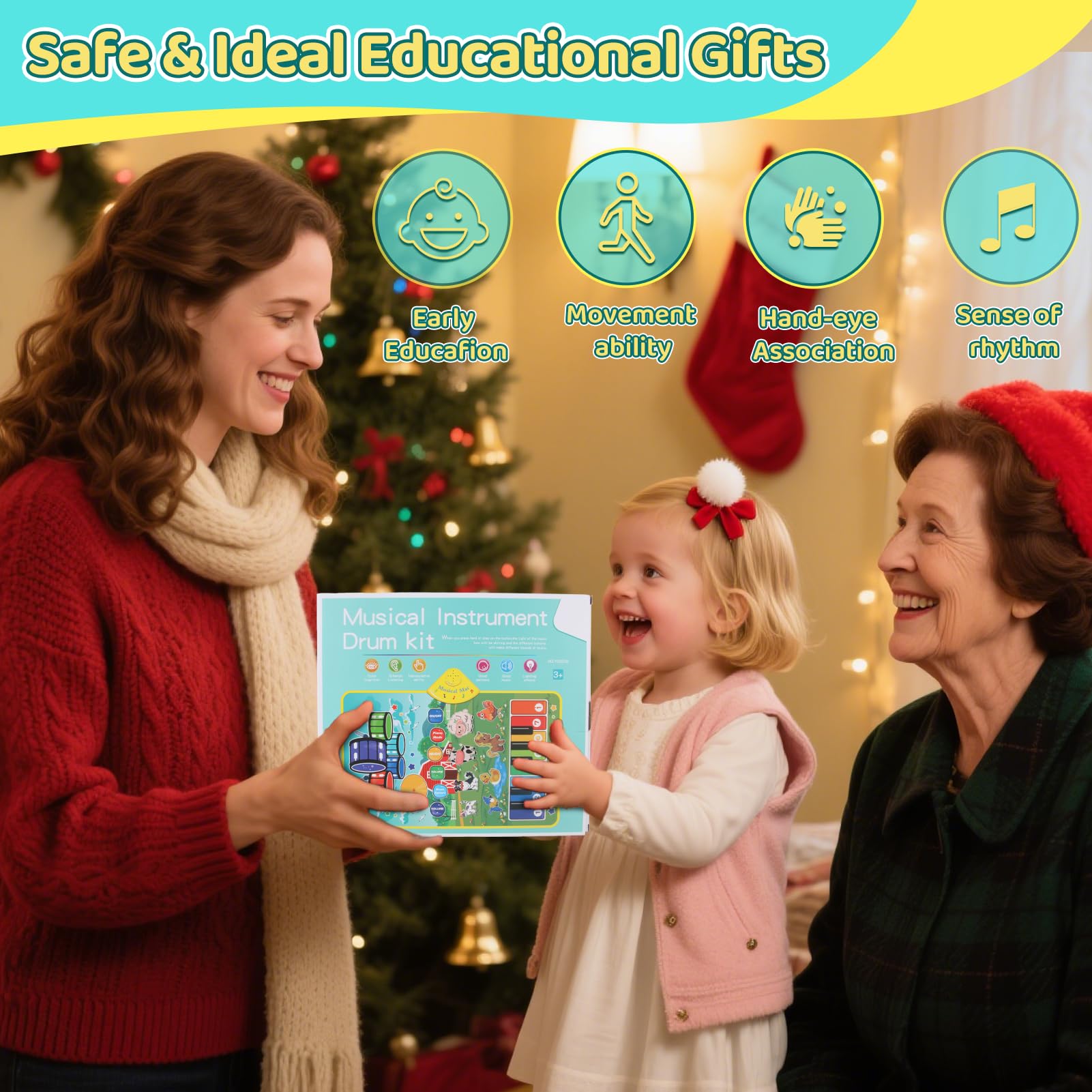 Zitranse 3-in-1 Music Mat animals sounds zone engages toddlers with animal voices for expressive play
