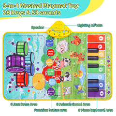 Zitranse 3-in-1 Music Mat drum area promotes beat awareness with safe, soft-touch play