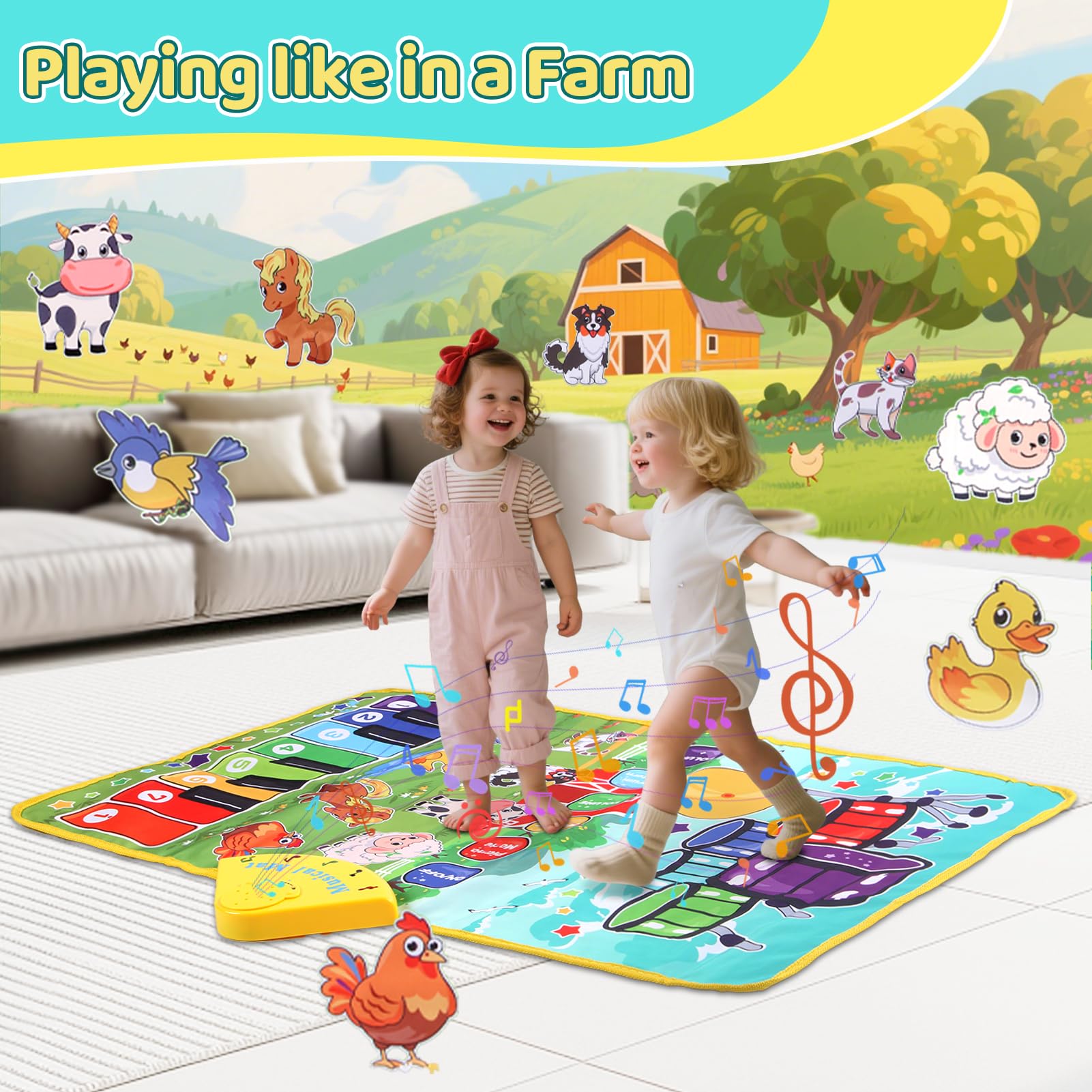 Zitranse 3-in-1 Music Mat farm theme design inspires imaginative music sessions