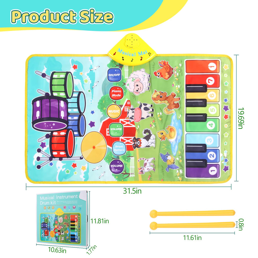 Zitranse 3-in-1 Music Mat kid-friendly design invites kids to safely explore sounds