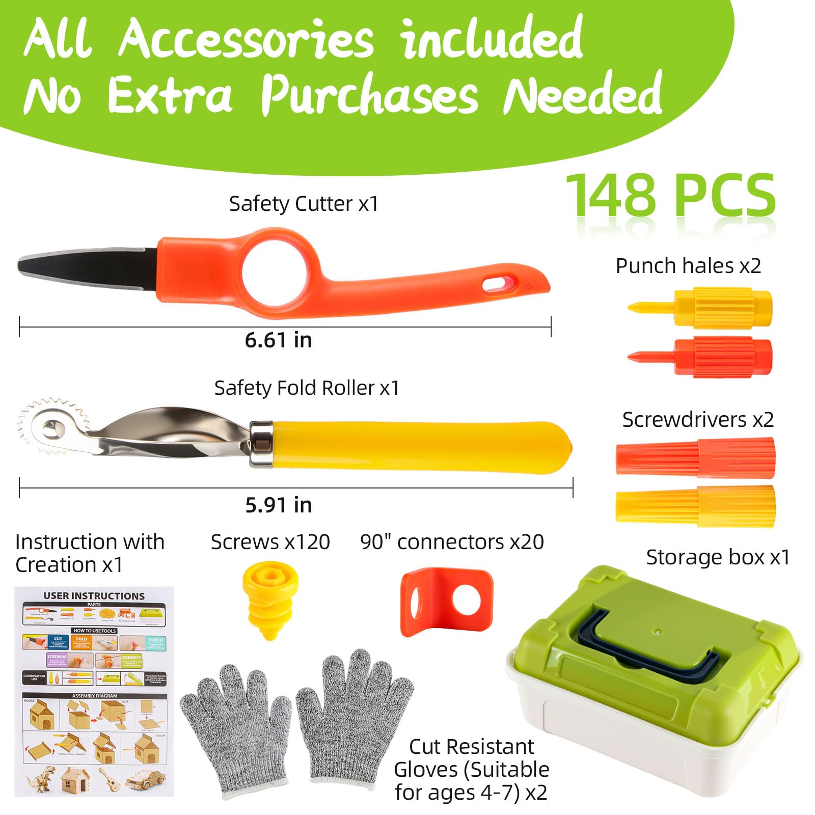 Zitranse cardboard craft kit with screws and connectors enables versatile cardboard builds.