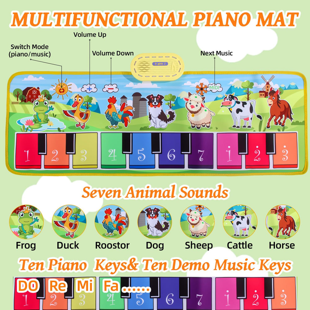 Zitranse Floor Piano Mat featuring colorful lights enhances attention and play.