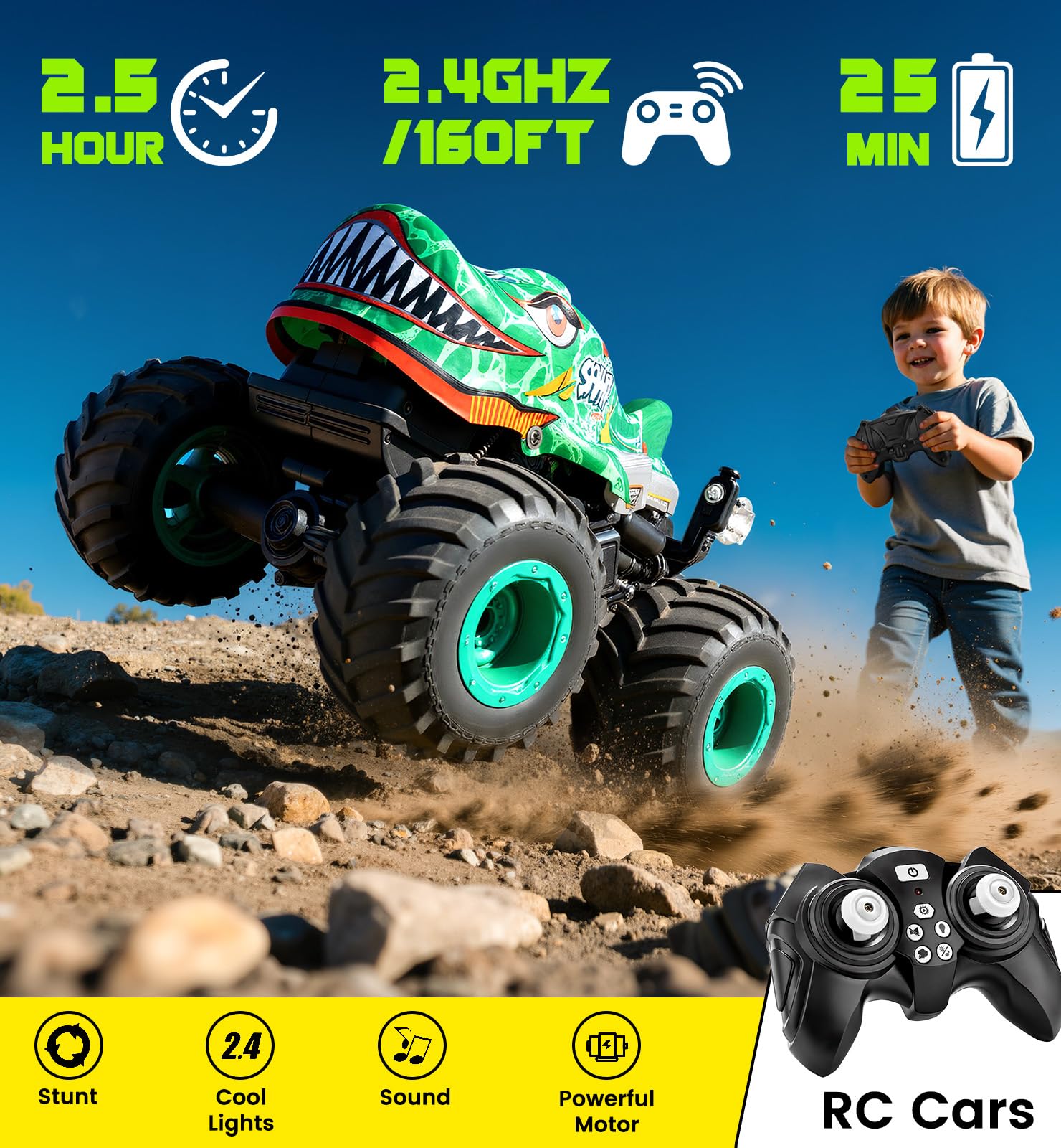 ZIYOGIFT RC car 2.4GHz stability for multi-car racing.