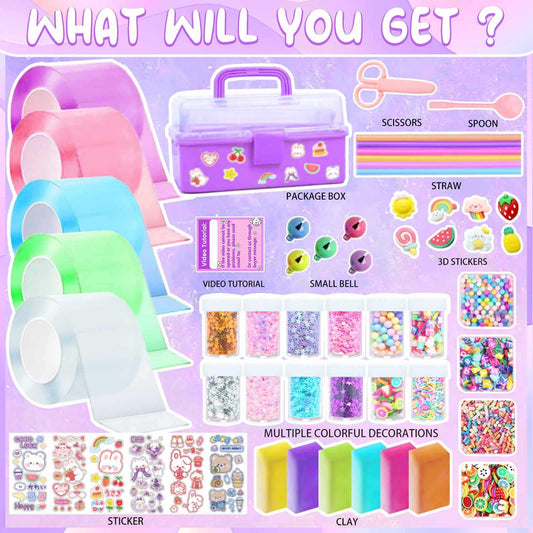 ZiZa Nano Tape Bubble Kit with sequins showcases sparkling DIY bubble art