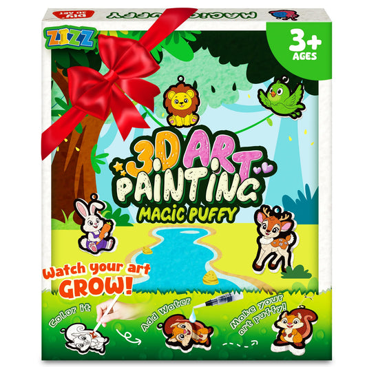 ZIZZ Aqua Puffs 3D art assembly illustrates puffing magic for kids