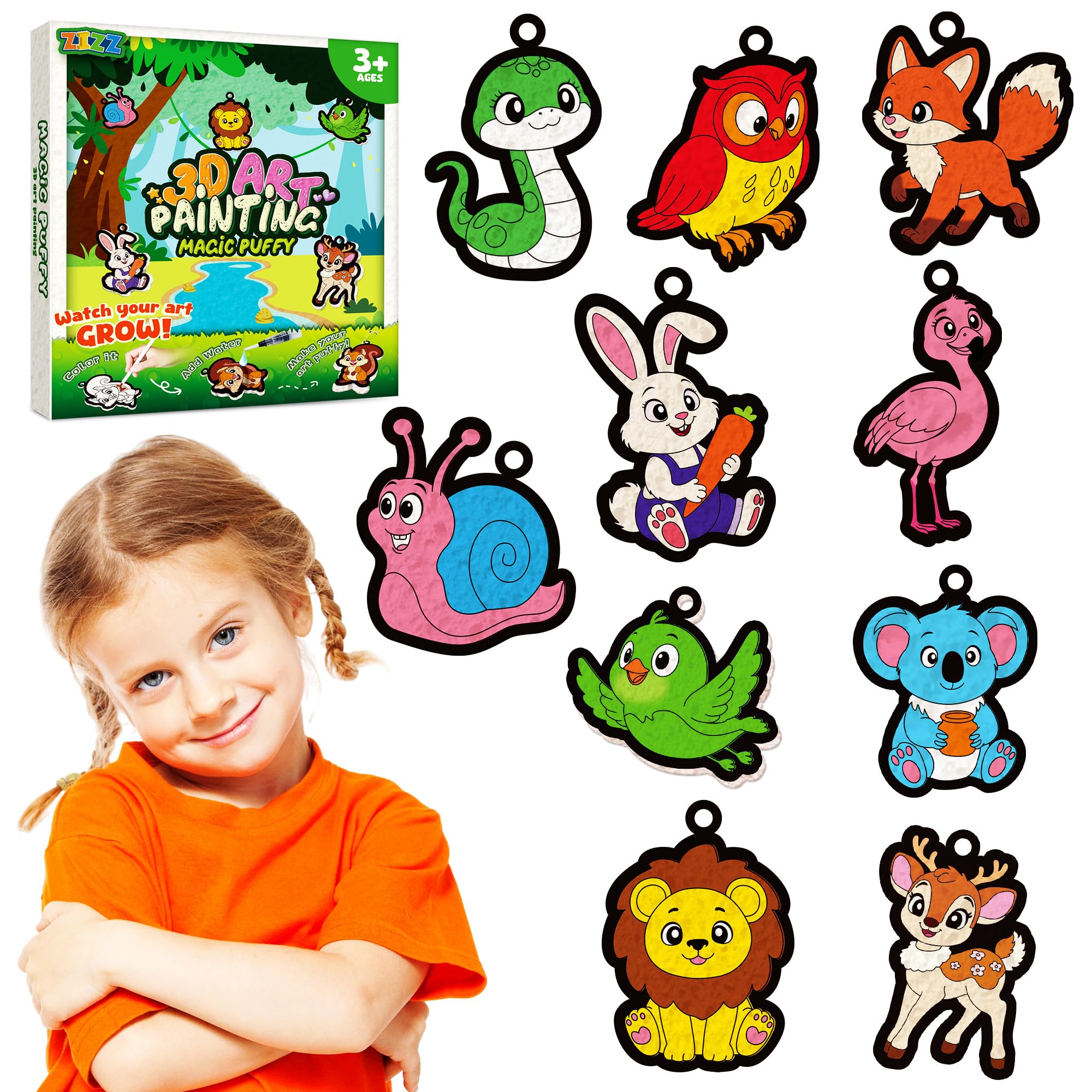 ZIZZ Aqua Puffs coloring designs ready for water activation
