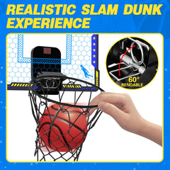 ZIZZ foldable frame indoor hoop saves space when stored.
