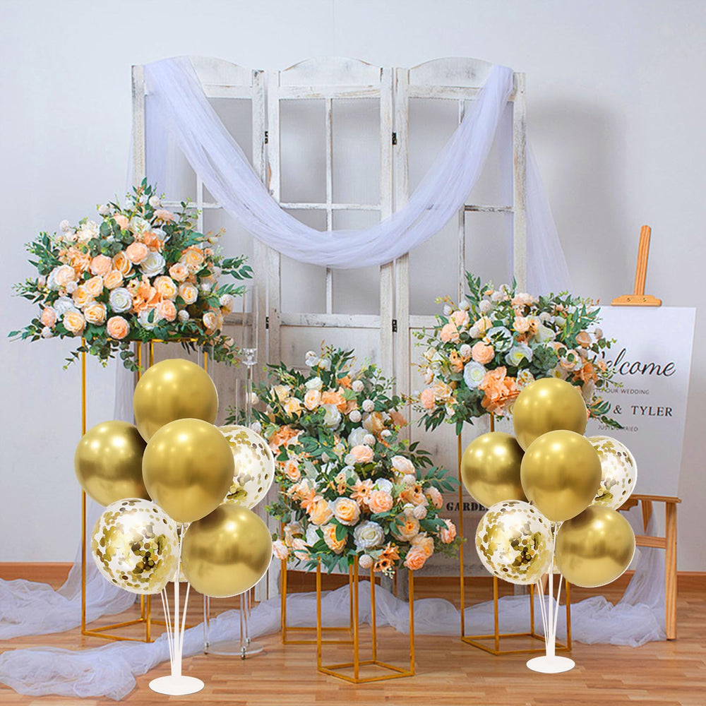 ZJDHPTY assembled balloon stand on table ready to display.