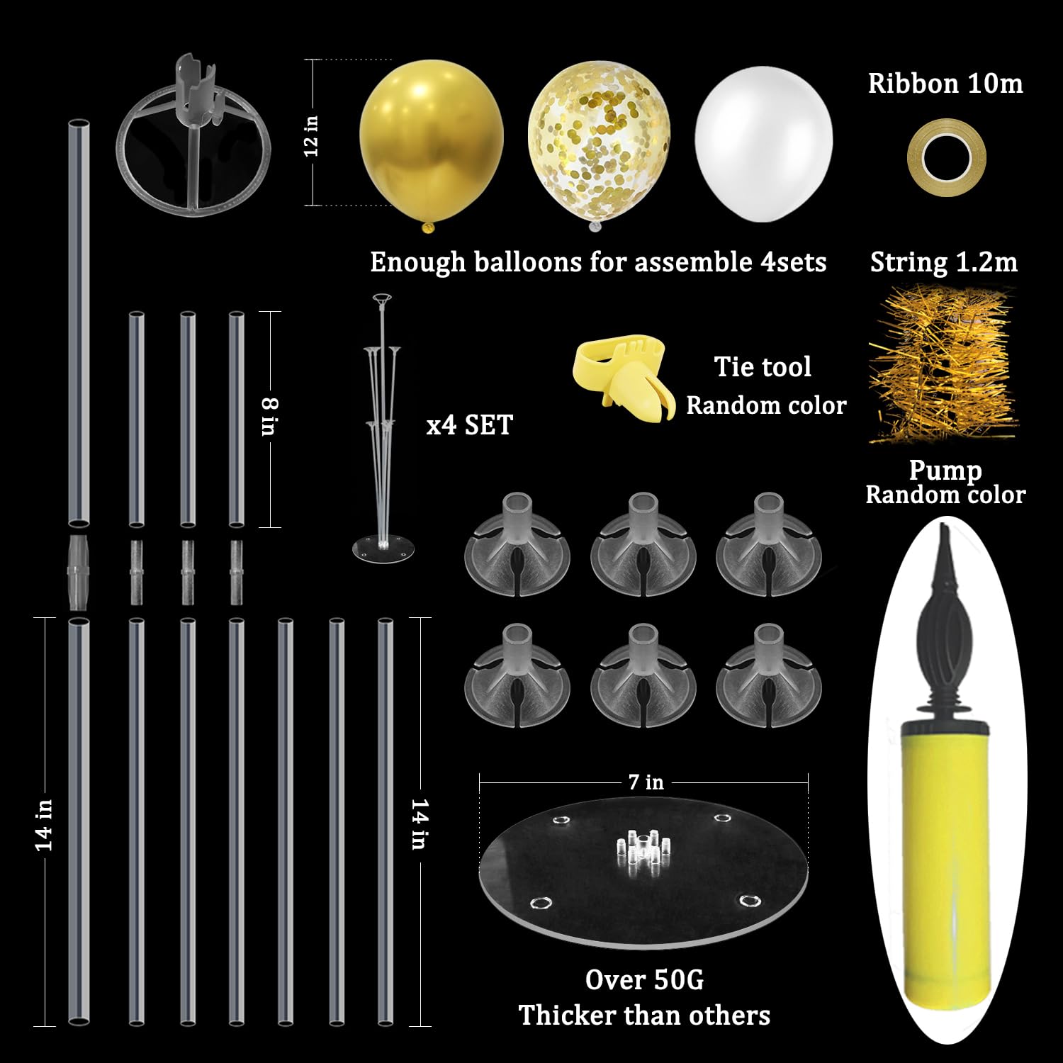 ZJDHPTY gold balloon stand base weight for stable table decorations.