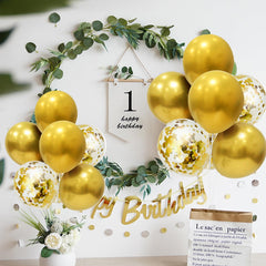 ZJDHPTY gold confetti balloons pack adds sparkle to any event.
