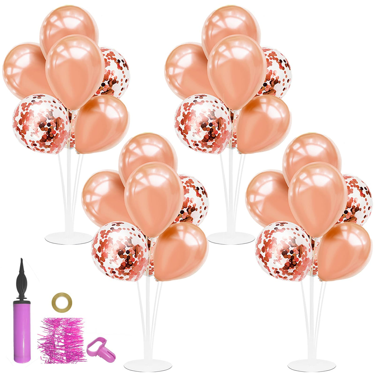 ZJDHPTY rose gold balloon stand base for sturdy table decor.