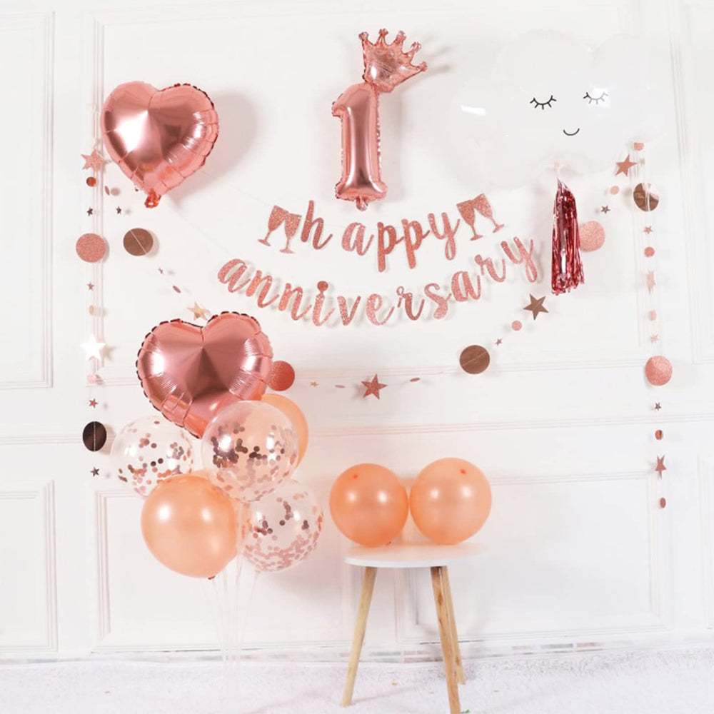 ZJDHPTY white balloons paired with rose gold for elegant ambiance.